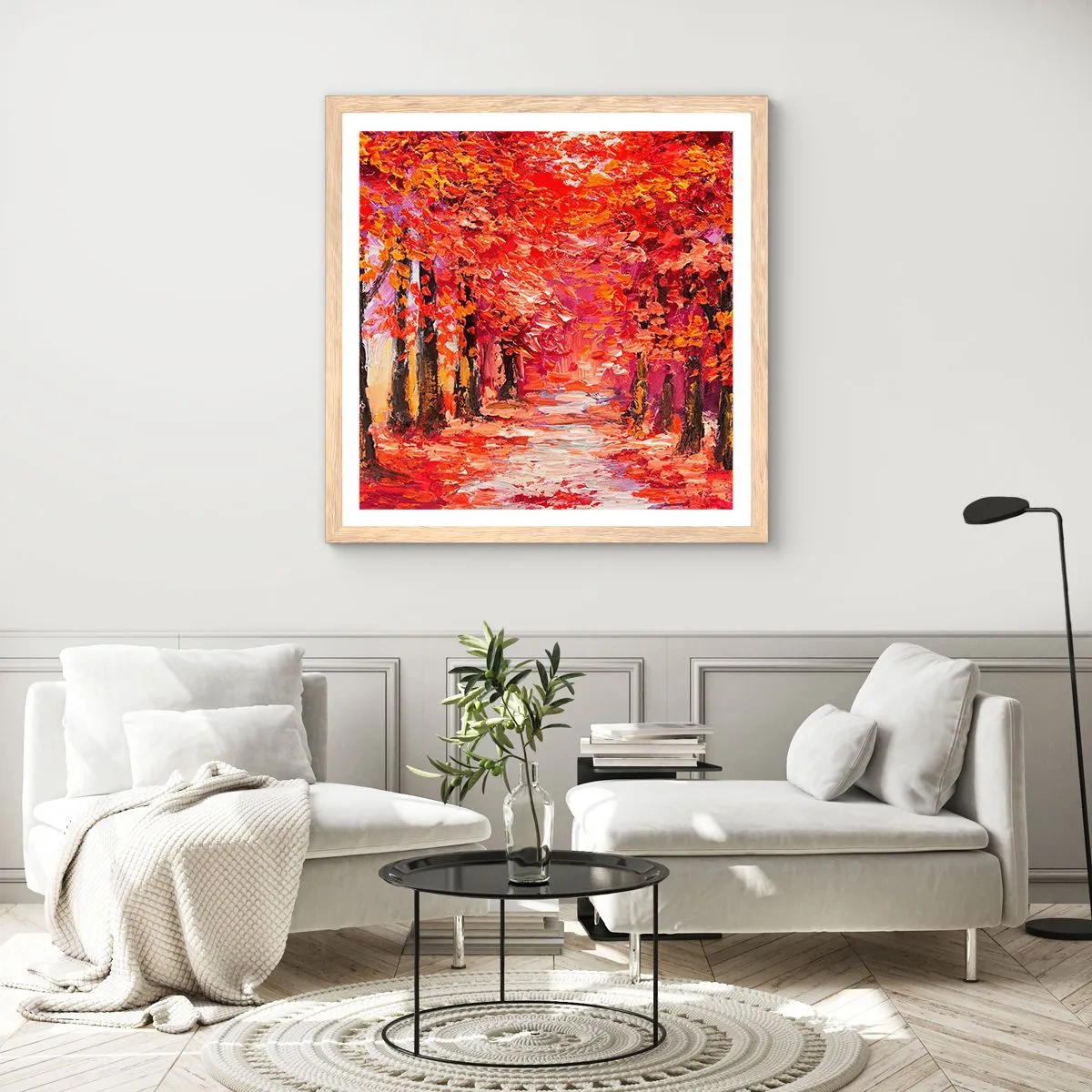 Poster in cornice rovere chiaro - Impressione d'autunno - 50x50 cm