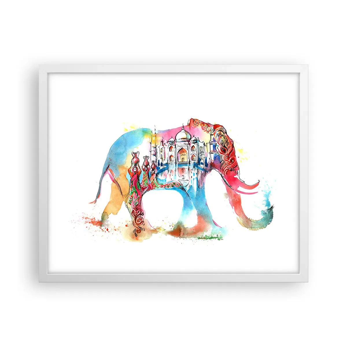 Poster in cornice bianca - India: aura d'amore - 50x40 cm