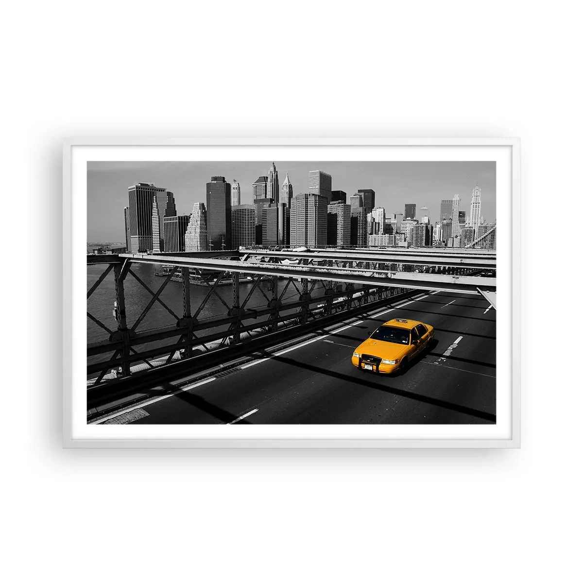 Poster in cornice bianca - Il colore della grande città - 91x61 cm