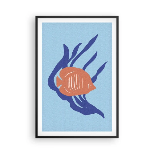 Poster in cornice nera - L'abitante dei mari corallini - 61x91 cm