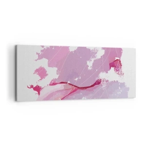 Quadro su tela - Stampe su Tela - Mappa del mondo astratta nei toni del rosa - 120x50cm - Mappa del mondo rosa - Decorazione murale moderna per soggiorno e camera da letto ARTTOR
