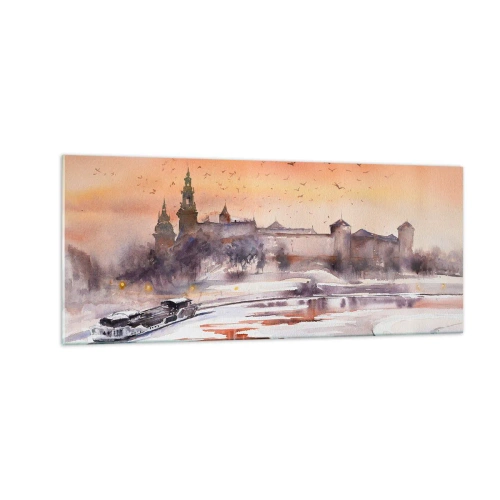 Quadro su vetro - Tramonto reale - 100x40 cm