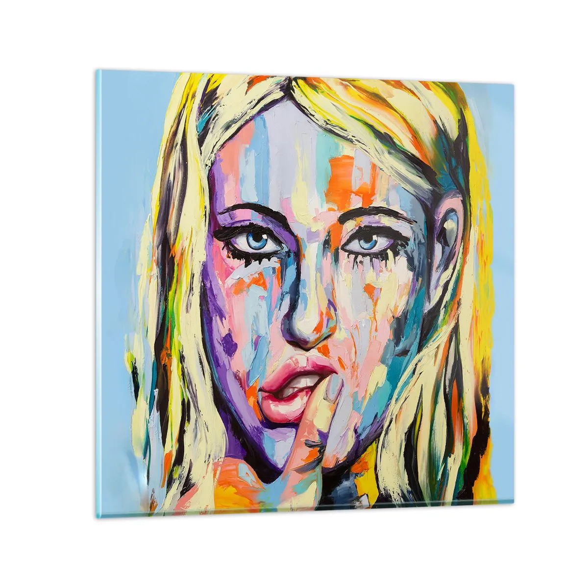 Quadro su vetro - Guardala dritto negli occhi - 30x30 cm