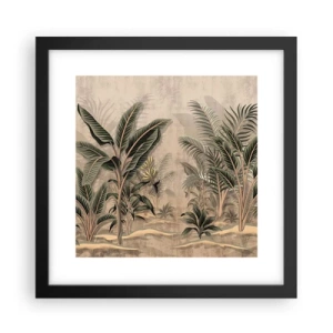 Poster in cornice nera - Incisione in stile coloniale - 30x30 cm