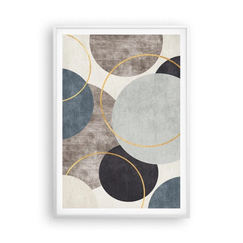 Poster in cornice bianca - Un cerchio dietro l'altro - 70x100 cm