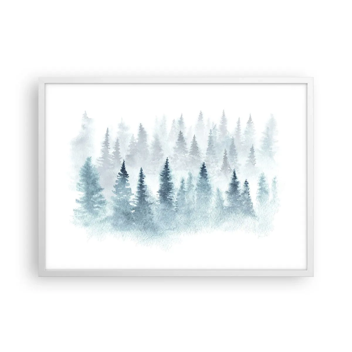 Poster in cornice bianca - Avvolti nella nebbia - 70x50 cm