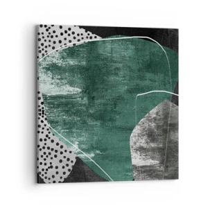 Quadro su tela - Stampe su Tela - Astrazione colorata con petalo d'oro - 70x70 cm