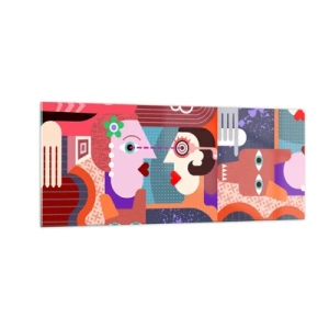 Quadro su vetro - Faccia a faccia - 100x40 cm