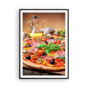 Poster in cornice nera - Con gusto veramente italiano - 70x100 cm