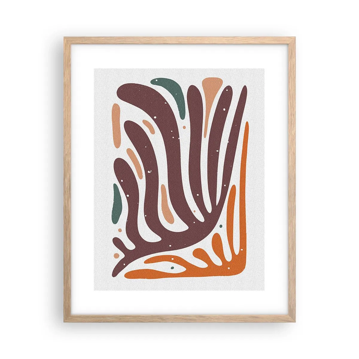 Poster in cornice rovere chiaro - Composizione organica raggiante - 40x50 cm