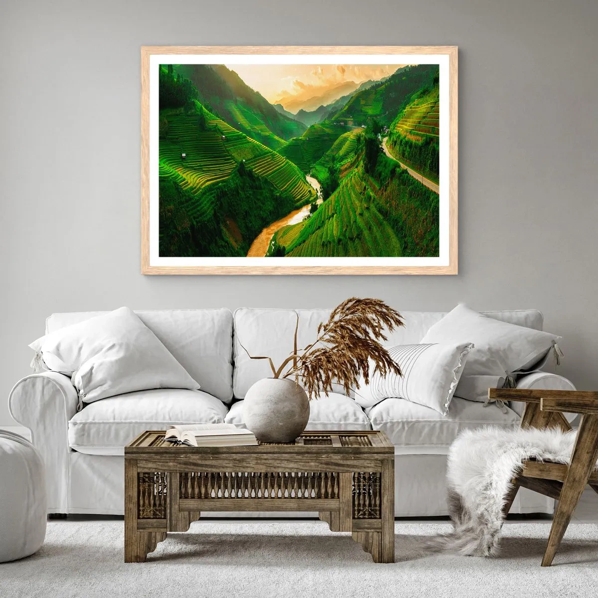 Poster in cornice rovere chiaro - Valle del Vietnam - 100x70 cm