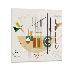 Quadro su vetro - E il mondo ride - 70x70 cm