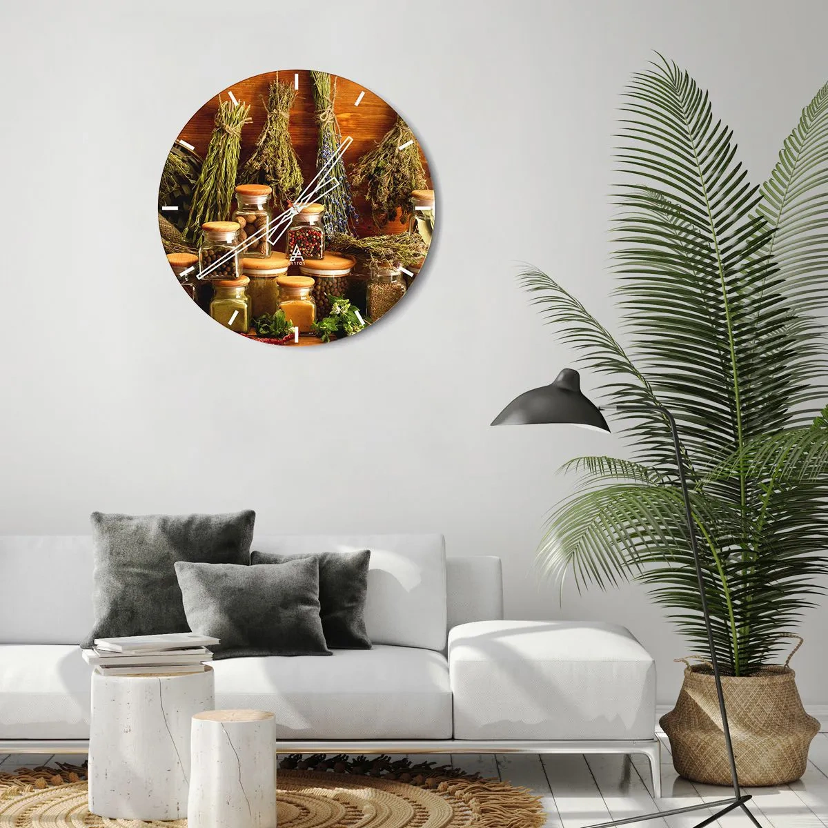 Orologio da parete - Orologio in Vetro - Magie di cucina - 40x40 cm