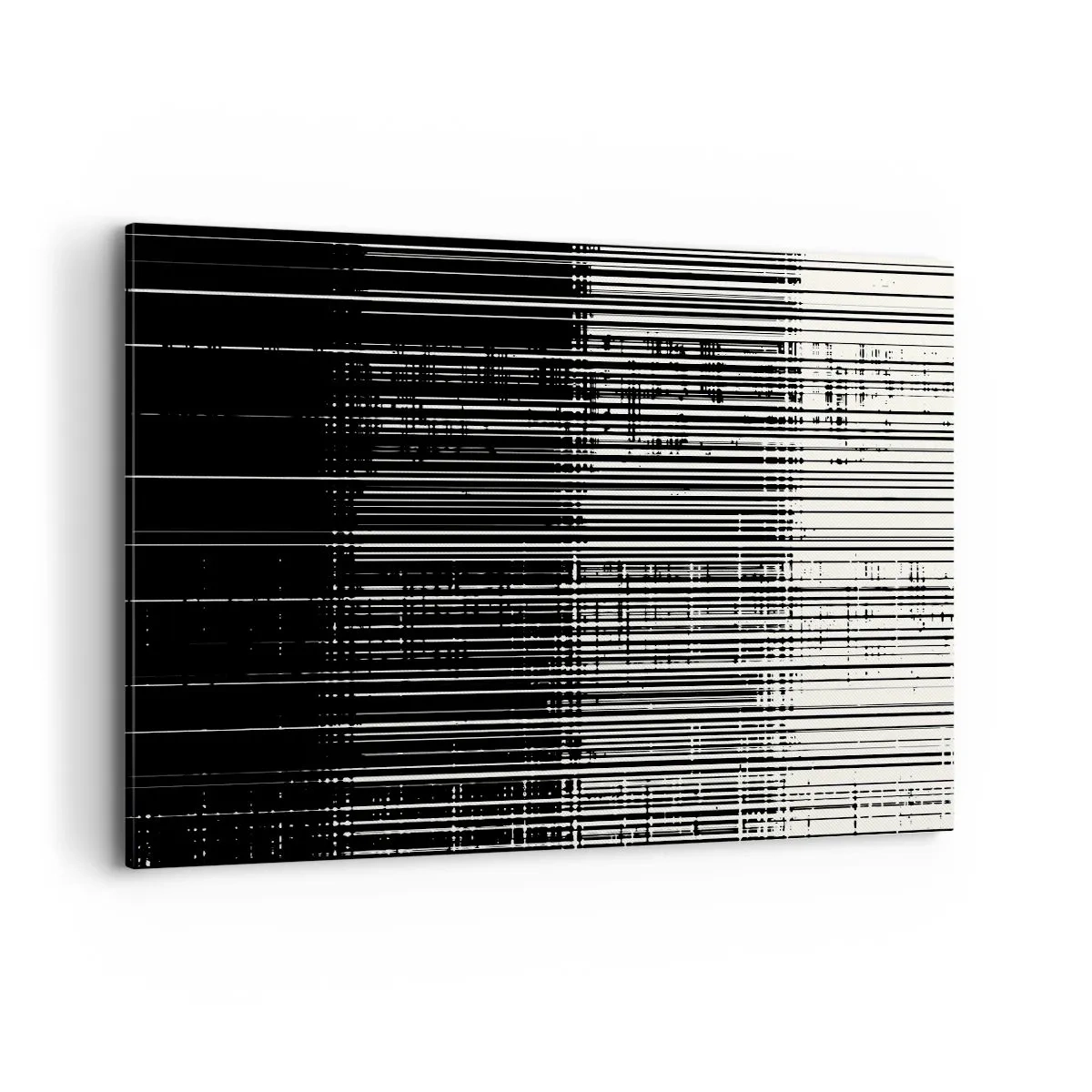 Quadro su tela - Stampe su Tela - Composizione astratta di linee in bianco e nero contrastanti - 100x70cm - Onde e vibrazioni - Decorazione murale moderna per soggiorno e camera da letto ARTTOR
