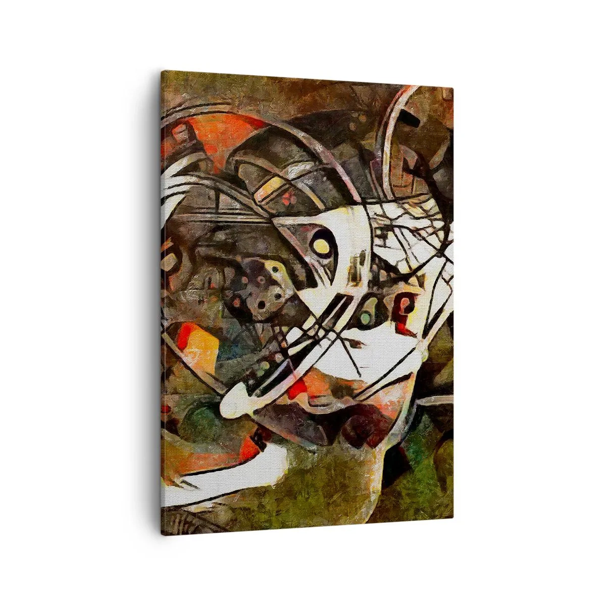 Quadro su tela - Stampe su Tela - Astrazione espressiva in toni scuri con linee dinamiche. - 50x70cm - Senti il movimento? - Decorazione murale moderna per soggiorno e camera da letto ARTTOR