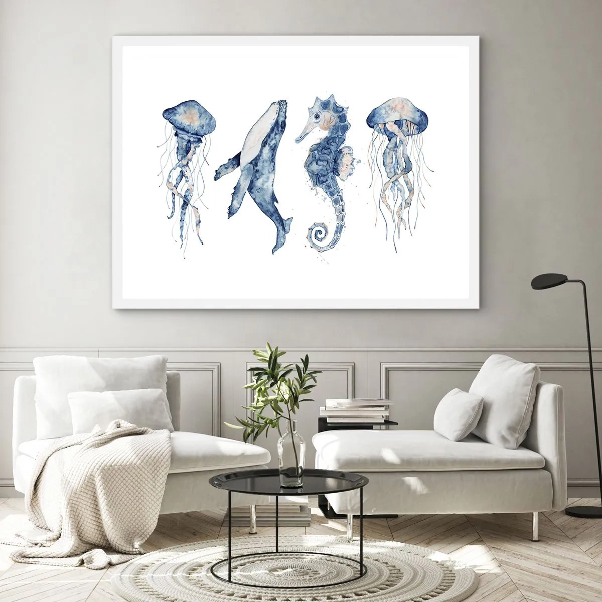 Poster in cornice bianca - Meraviglie del mare - 50x40 cm