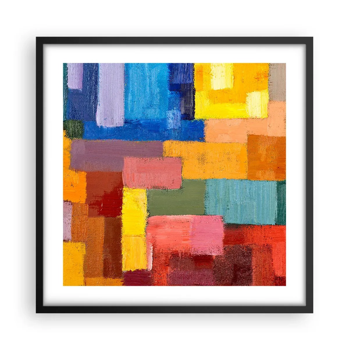 Poster in cornice nera - Ognuno diverso, tutti colorati - 50x50 cm