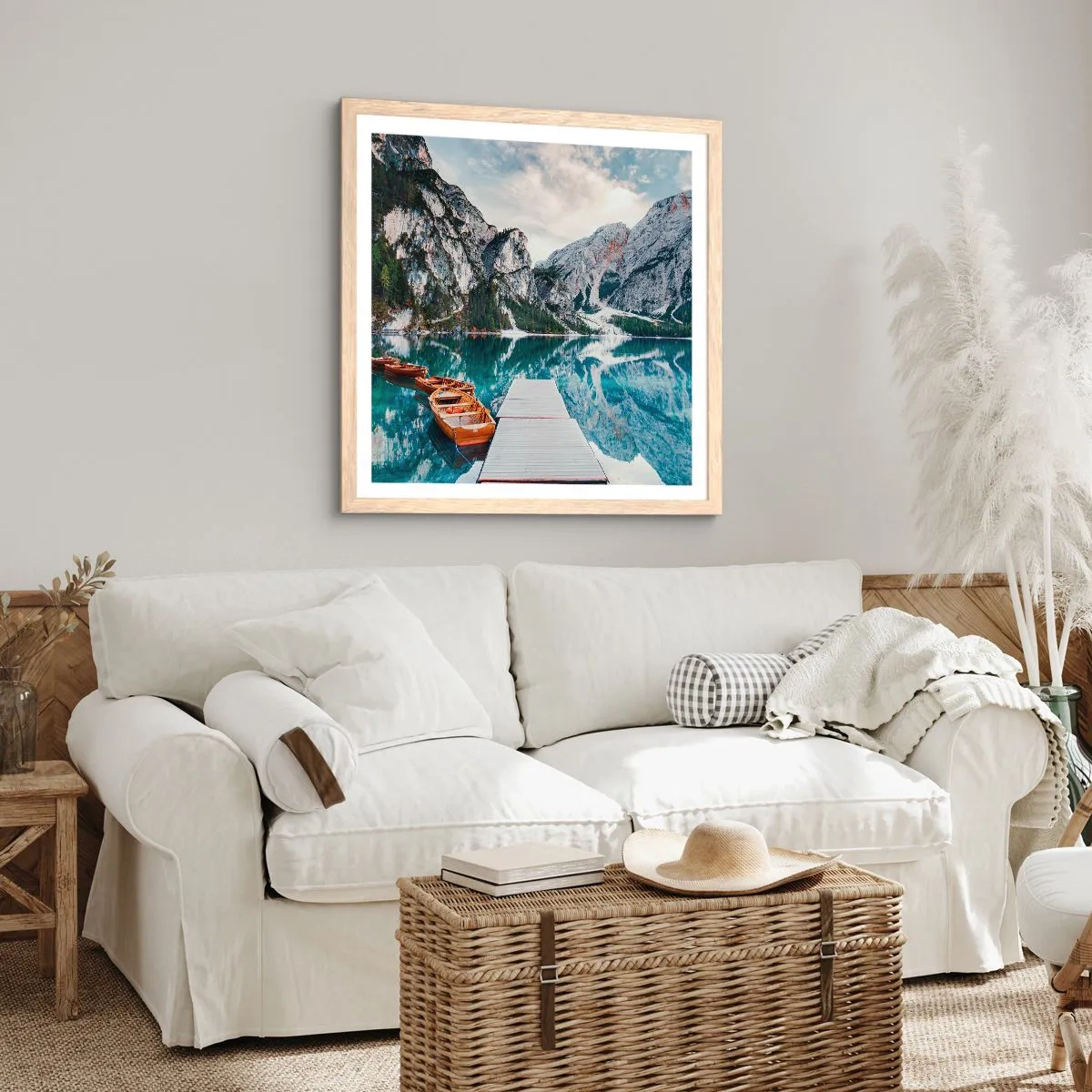 Poster in cornice rovere chiaro - Ti mostriamo la bellezza - 60x60 cm