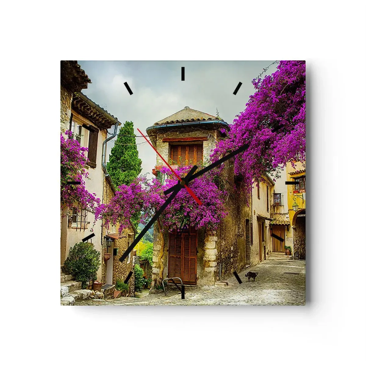 Orologio da parete - Orologio in Vetro - Sotto un baldacchino di fiori - 40x40 cm