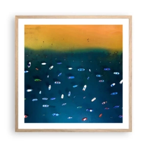 Poster in cornice rovere chiaro - Il gioco delle vacanze - 60x60 cm
