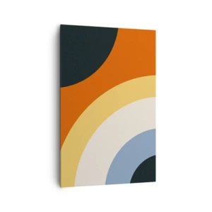Quadro su tela - Stampe su Tela - Opera d'arte astratta con archi colorati e cerchi contrastanti - 80x120cm - Verso di se - Decorazione murale moderna per soggiorno e camera da letto ARTTOR