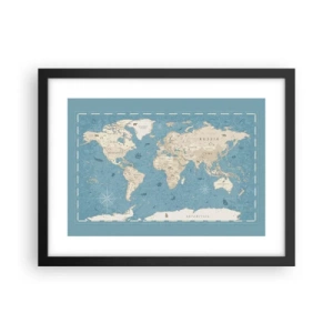 Poster in cornice nera - Il mondo a portata di mano - 40x30 cm