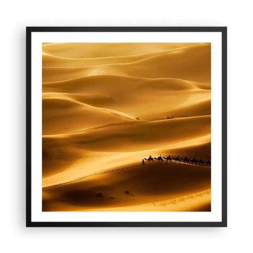Poster in cornice nera - La carovana sulle onde del deserto - 60x60 cm