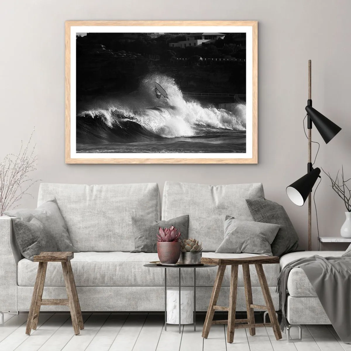 Poster in cornice rovere chiaro - Sfida accettata! - 100x70 cm