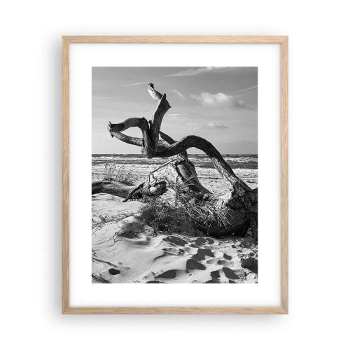 Poster in cornice rovere chiaro - Scolpito dal mare - 40x50 cm