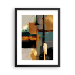 Poster in cornice nera - Astrazione: luci e ombre - 30x40 cm