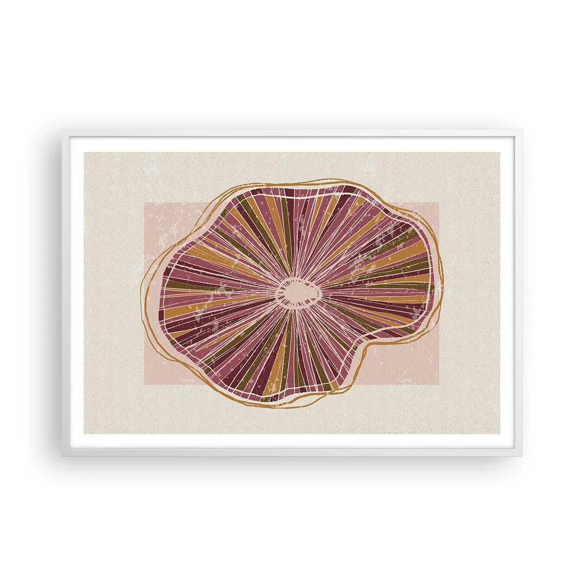 Poster in cornice bianca - Astrazione raggiante - 100x70 cm