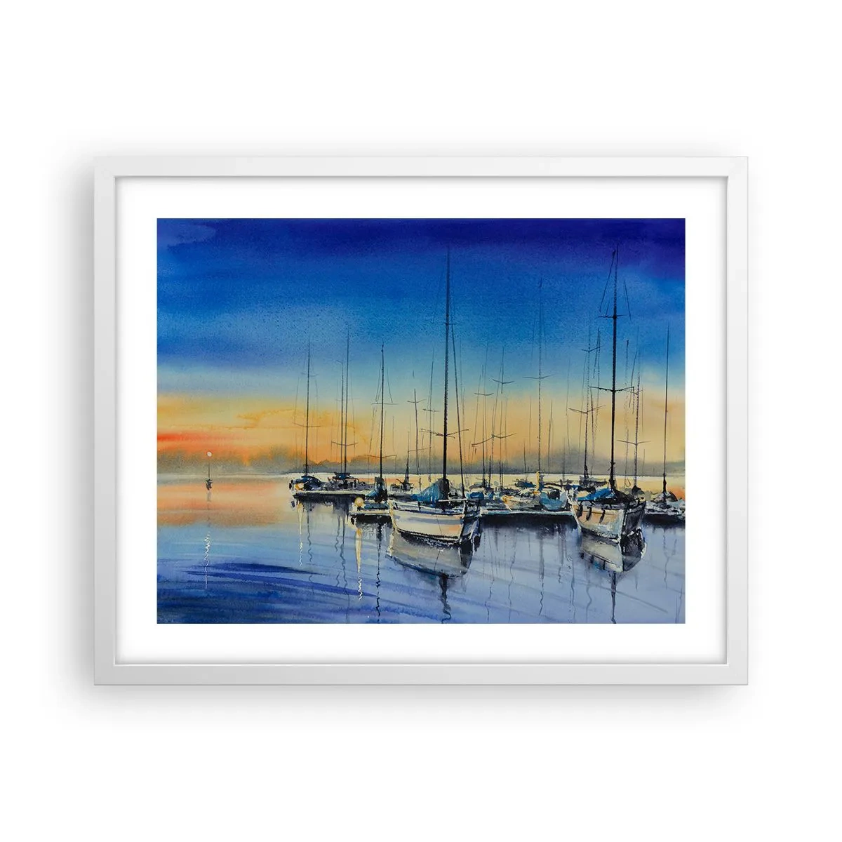 Poster in cornice bianca - La fine di una buona giornata - 50x40 cm