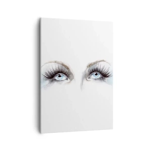 Quadro su tela - Stampe su Tela - Acquerello con occhi azzurri e accenti delicati - 50x70cm - Occhi d'angelo? - Decorazione murale moderna per soggiorno e camera da letto ARTTOR