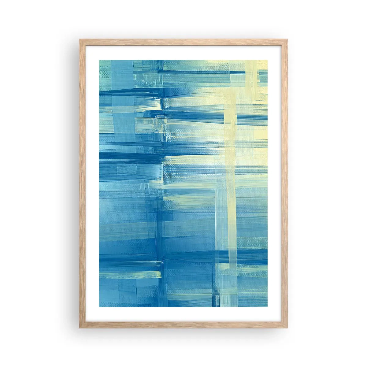 Poster in cornice rovere chiaro - Composizione in turchese - 50x70 cm