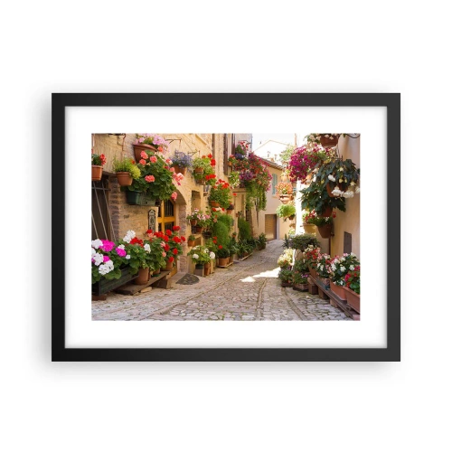 Poster in cornice nera - Un'esplosione di fiori - 40x30 cm