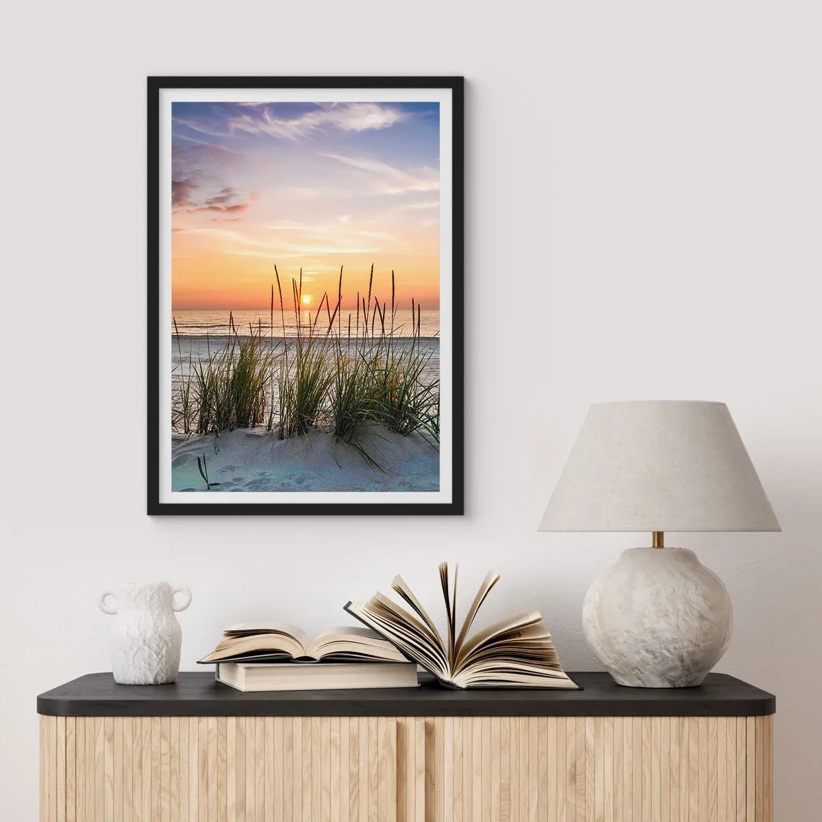 Poster in cornice nera - Guarda, pensa, senti - 30x40 cm
