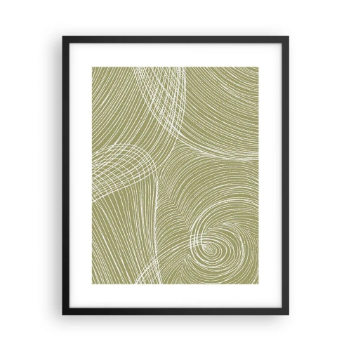 Poster in cornice nera - Astrazione intricata in bianco - 40x50 cm