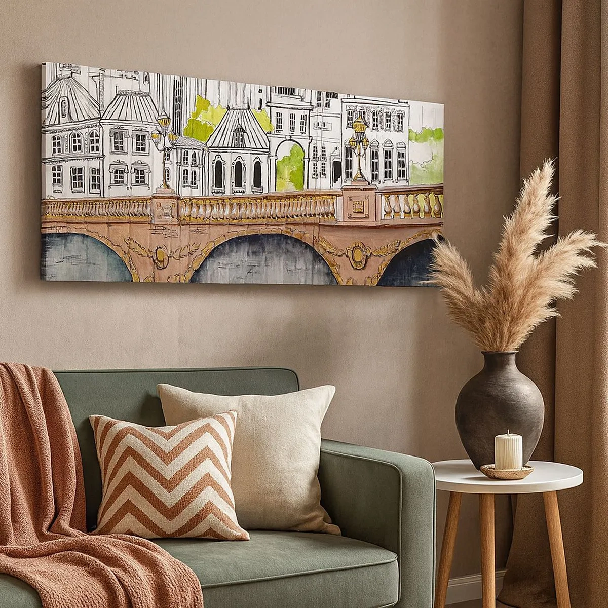 Quadro su tela - Stampe su Tela - Una città come dipinta - 100x40 cm