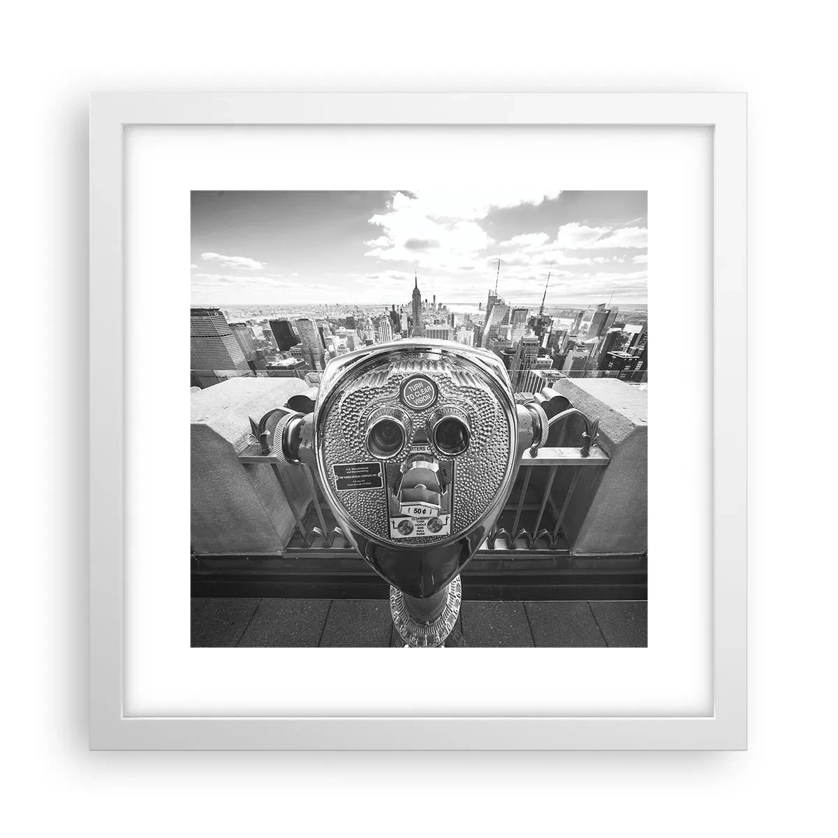 Poster in cornice bianca - Il centro del mondo - 30x30 cm