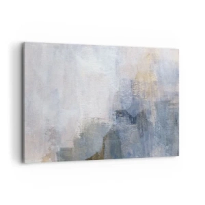 Quadro su tela - Stampe su Tela - Sottili macchie astratte nelle tonalità del blu e del beige - 100x70cm - Toni e accordi dei colori - Decorazione murale moderna per soggiorno e camera da letto ARTTOR