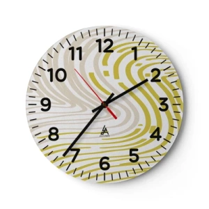 Orologio da parete - Orologio in Vetro - Composizione con lieve deflessione - 30x30 cm