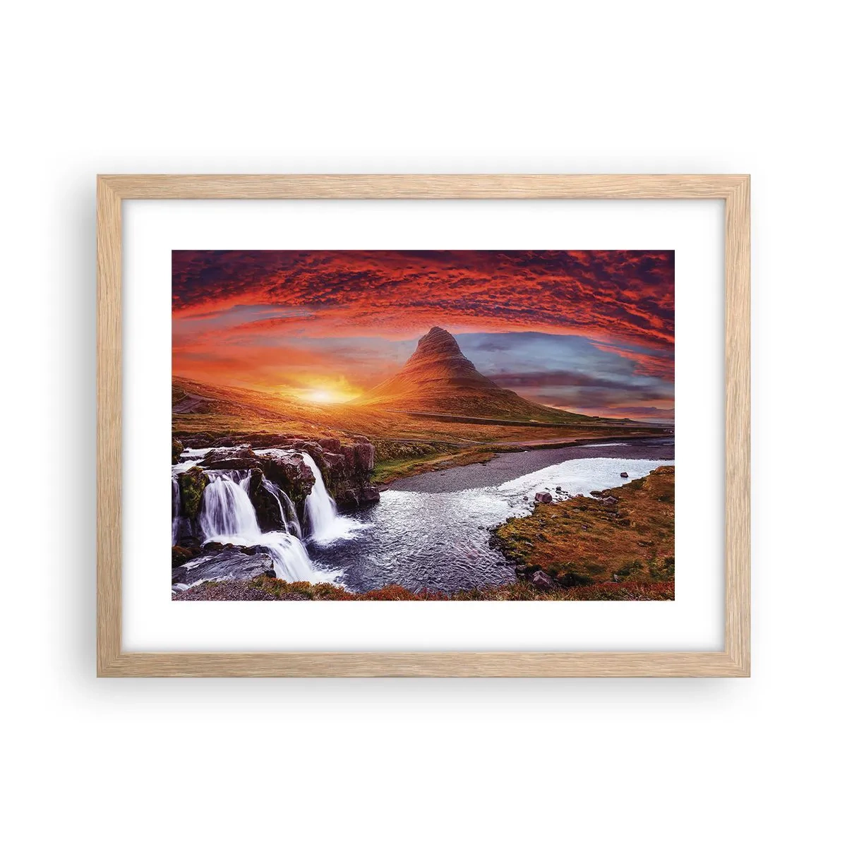 Poster in cornice rovere chiaro - Paesaggio della Terra di Mezzo - 40x30 cm