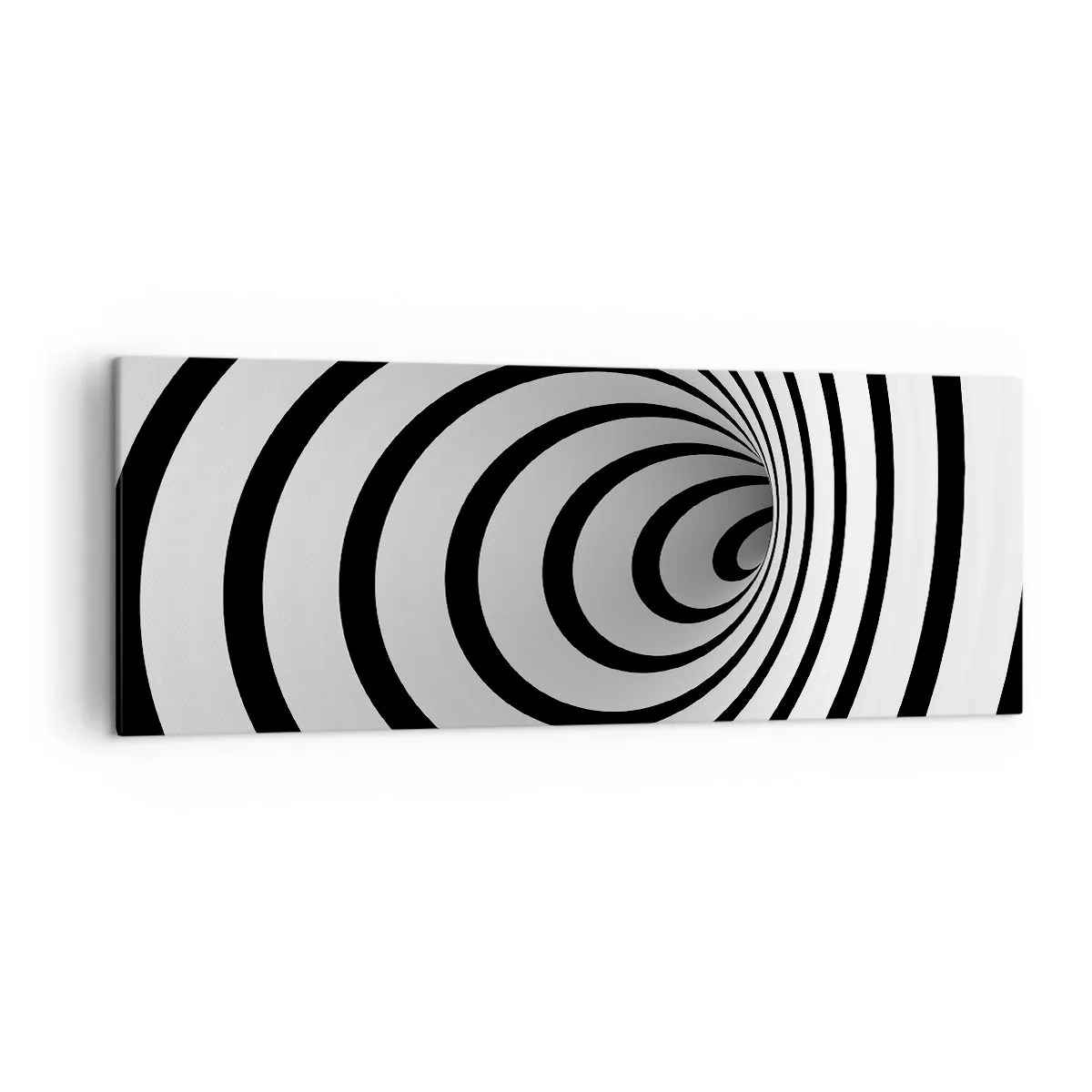 Quadro su tela - Stampe su Tela - Una spirale in bianco e nero che crea un effetto ipnotico - 140x50cm - Anche tu non riesci a resistere? - Decorazione murale moderna per soggiorno e camera da letto ARTTOR