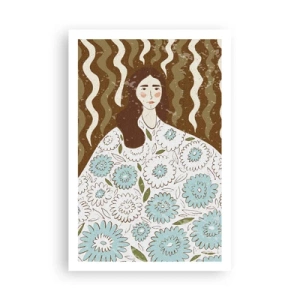 Poster - Ritratto con abito a fiori - 61x91 cm
