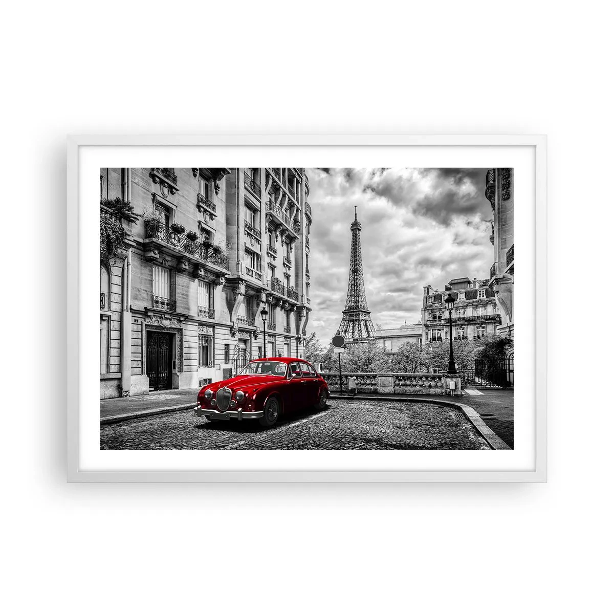 Poster in cornice bianca - Predatore in città - 70x50 cm