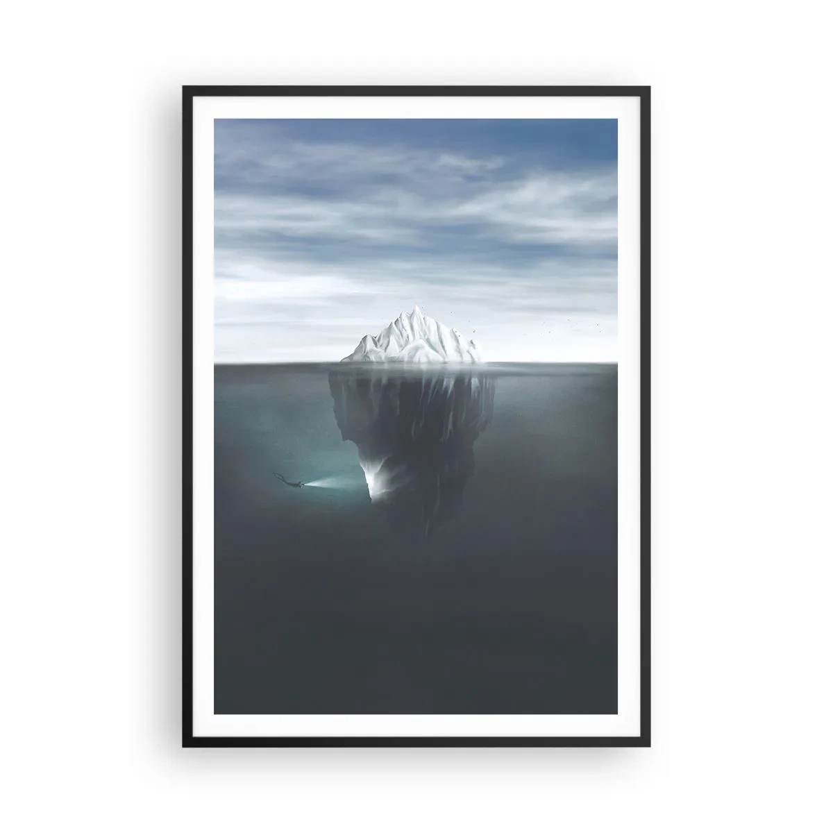 Poster in cornice nera - Mistero sottomarino - 70x100 cm