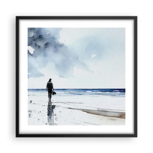 Poster in cornice nera - Dialogo con il mare - 50x50 cm