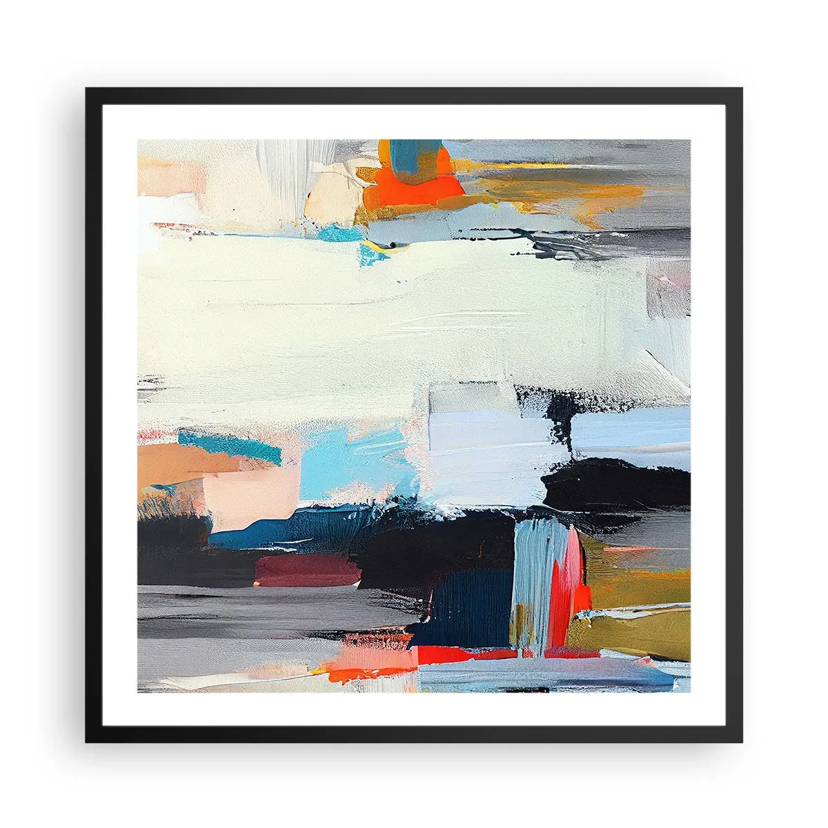 Poster in cornice nera - C'è una logica? - 60x60 cm