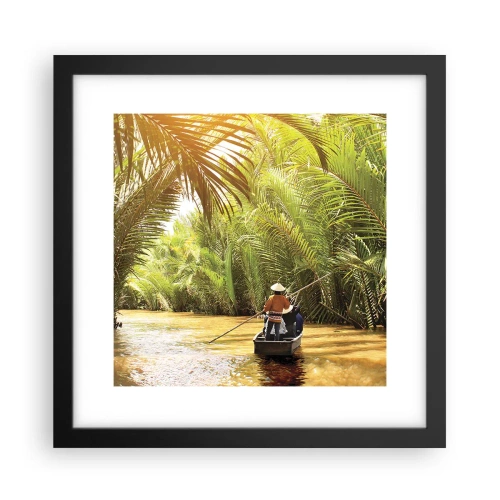 Poster in cornice nera - Tunnel di palme - 30x30 cm