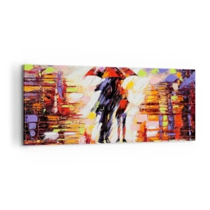 Quadro su tela - Stampe su Tela - Insieme nella notte e nella pioggia - 100x40 cm